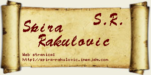 Spira Rakulović vizit kartica